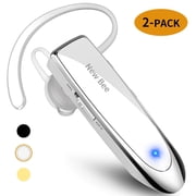 New Bee 2PC Bluetooth Headphones V5.0 Wireless 24H Talk Time/180D Standby w/Mic, Dual Device Connectivity for iPhone/Android/Samsung/Laptop, Business Trucker Headsets,White