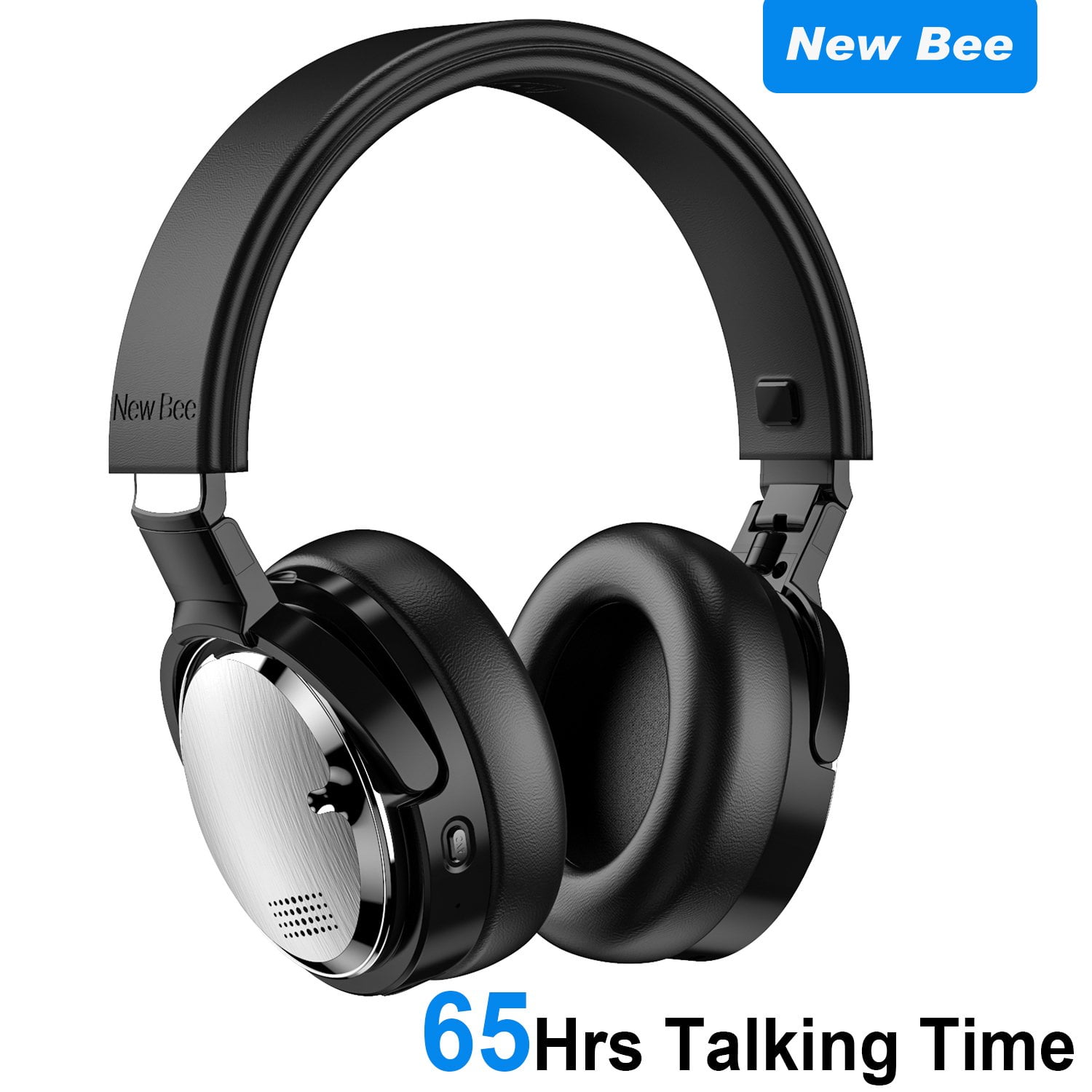 onn. Wireless Over-Ear Headphones with Active Noise Canceling, Black (New)