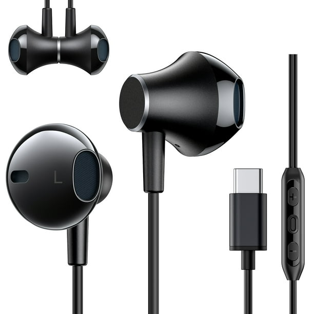 New Bee in Ear Wired Earbuds USB Type C Earphones with Mic for i P h o n e 15 15 Pro 15 Pro Max Samsung Oneplus Google Pixel Walmart Business Supplies