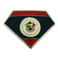 thumbnail image 1 of New Belize Belt Buckle Belizean Central American Flags Metal Diamond Shaped Big, 1 of 2
