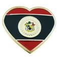 thumbnail image 1 of New Belize Belt Buckle Belizean Central American Flags Metal Heart Shaped Men, 1 of 2