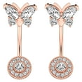 thumbnail image 1 of New Bellybutton Stud Stainless Steel Unisex Inlaid Butterfly Below Round Diamond Bellybutton Stud - Rose gold, 1 of 5