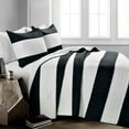 thumbnail image 1 of Berlin Stripe Quilt Black/White, King, 1 of 7