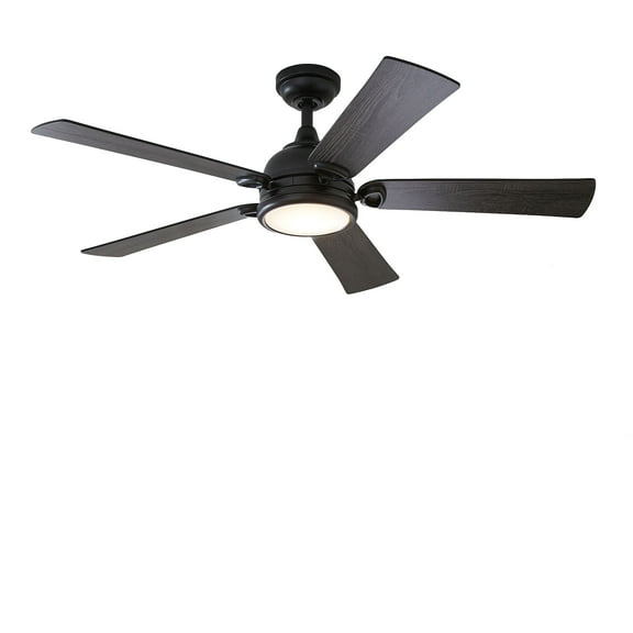Better Homes & Gardens 52" Black Modern Ceiling Fan LED Light, 5 Reversible Blades Remote Included