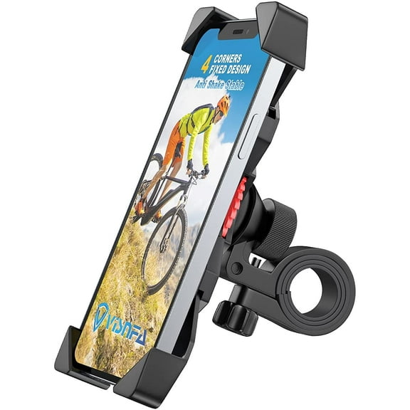 GIXUSIL New Bike Phone Mount Anti Shake and Stable 360° Rotation Bike Accessories for Any Smartphone GPS Other Devices Between 3，Black