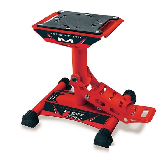 OEM Grade LS1 Mini Lift Motorcycle Stand Red Compatible with Motocross Dirt Bike Off-Road MX Enduro Lightweight Aluminum Lift Stand with Damper
