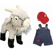 Plush Gear Bill E. Goat 16" Plush Toy in Farmer Outfit   Cute Farm Animal Stuffed Toy
