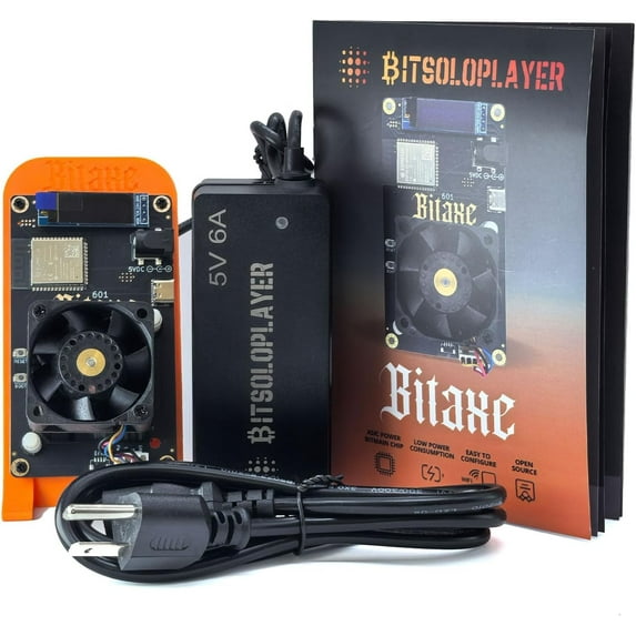 New Bitcoin Miner 1.2TH/s Bitaxe Gamma 601 BTC Miner BM1370 Asic Chip 2.4G WiFi 18W/TH Crypto Miner Solo Lottery with Low Power Asic Bitcoins Mining Machine with PSU