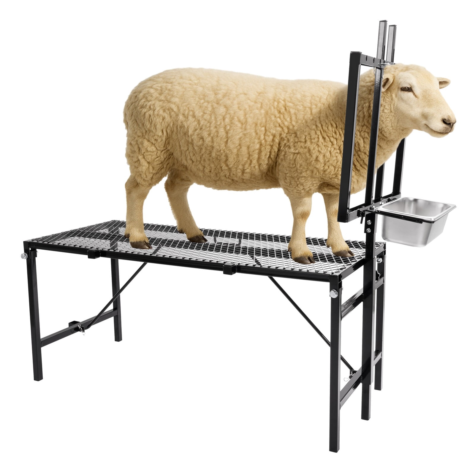 New Black Adjustable Livestock Feeder Horned Milking Stand For Goats ...