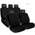 thumbnail image 1 of Yupbizauto New Black Flat Cloth Universal Fit Car Seat Covers with Embroidery Logo Headrest Covers Support 60/40 Split Seats (Baby on Board), 1 of 5