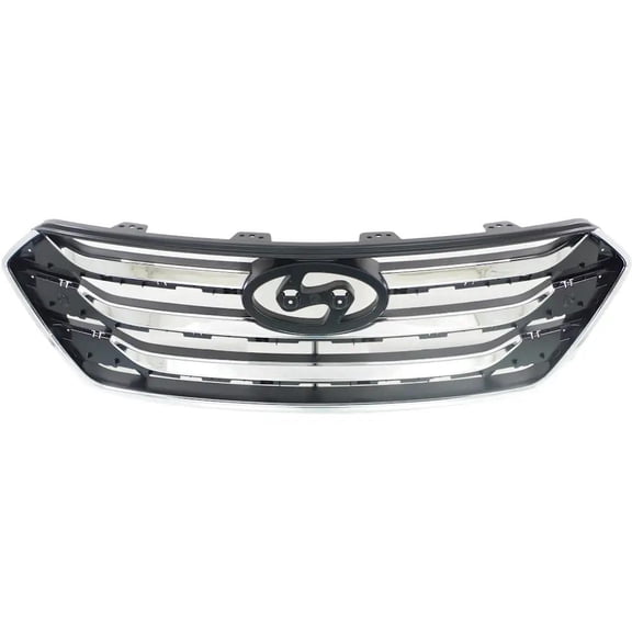 New Black Grille Assembly Compatible With Hyundai Santa Fe Sport Base 4 Cyl 2.4L Santa Fe Sport SE 4 Cyl 2.0L Santa Fe Sport Premium 4 Cyl 2.0L 2013-2016 By HY1200164 863512W000