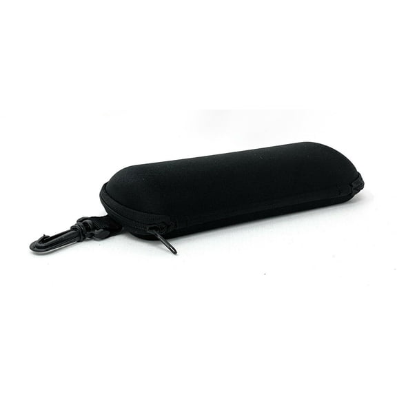 New Black Semi Hard Safety Eyeglasses XL Case Nylon Zipper Snap Hook Belt Loop