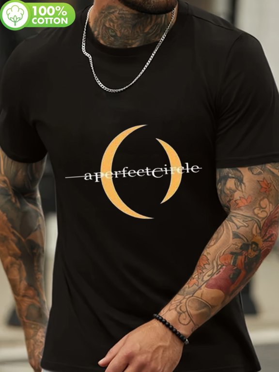 New Black T-Shirt Featuring The A Perfect Circle Logo - Soft And Breathable, Ideal For Casual Use.