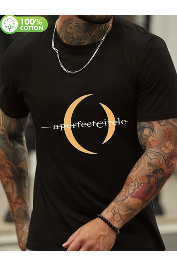 New Black T-Shirt Featuring The A Perfect Circle Logo - Soft And Breathable, Ideal for Casual Use
