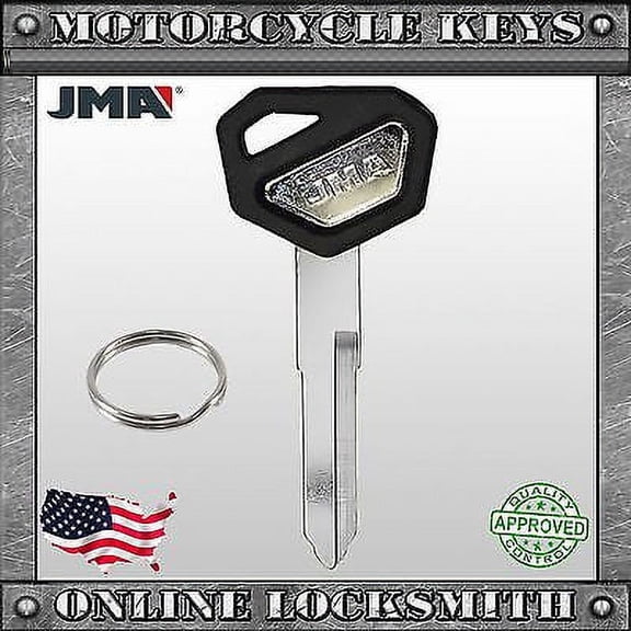 New Black Uncut Key For Kawasaki Motorcycles KW15 | KAW-7.P- Free Shipping