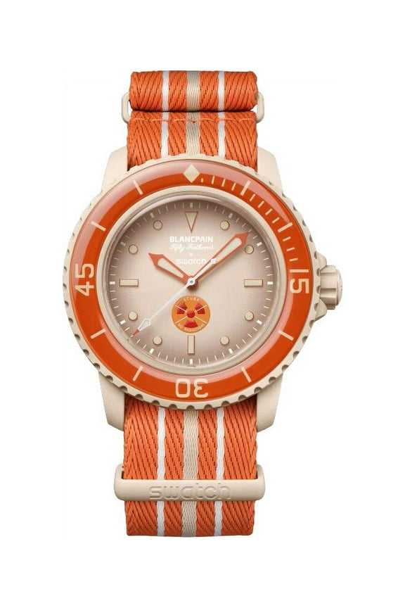 New Blancpain x Swatch Scuba Fifty Fathoms Arctic Ocean Cream Watch S035N100