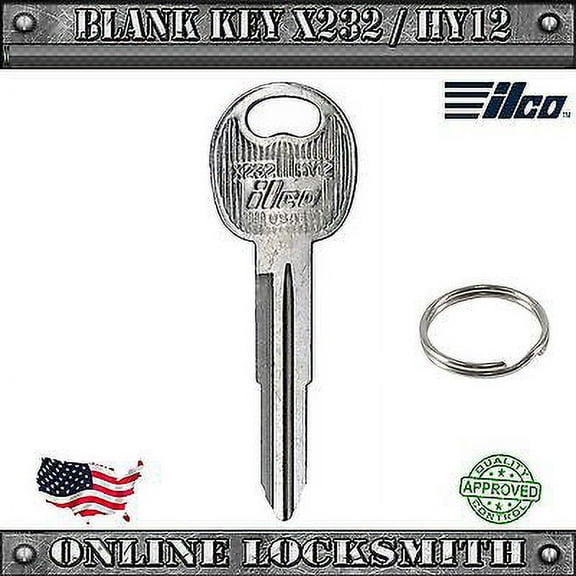 New Blank Uncut Ilco Replacement Key For Hyundai & Kia Vehicles - HY12 / X232