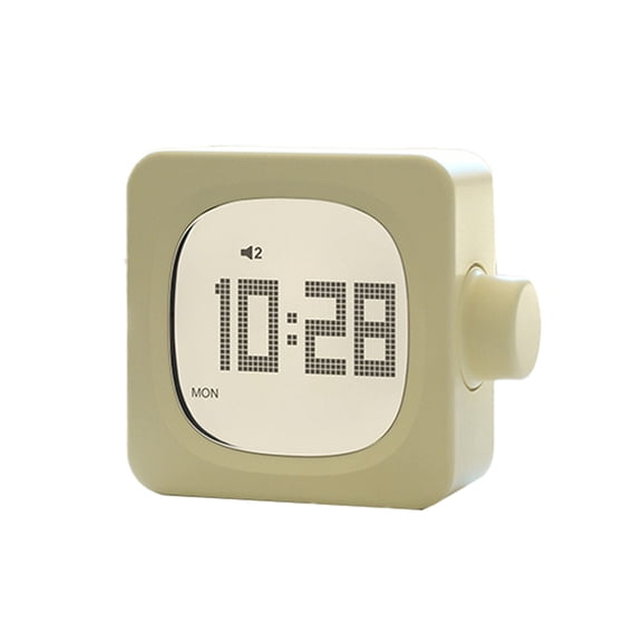 New Block Small Alarm Clock Novelty Student Clock Bedroom Bedside Electronic Clock Wake Up Lamp Charging Yellow