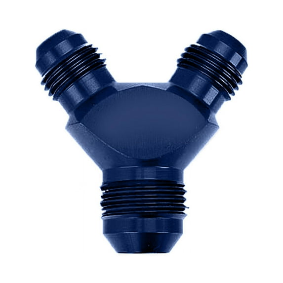 New Blue Aluminum Oil Fuel Fluid Y Block Flare Fitting 8AN x 6AN x 6AN Male