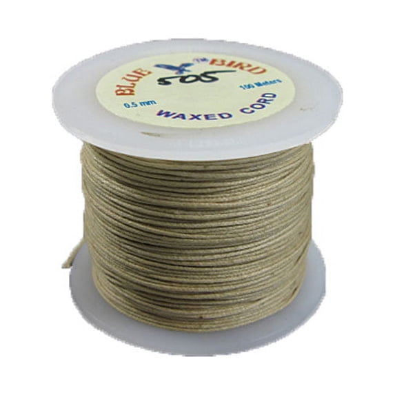 New Blue Bird Waxed Braided Cotton Cord 6 Colors - Leathercraft Macrame Crafting (Camel, 0.5mm)