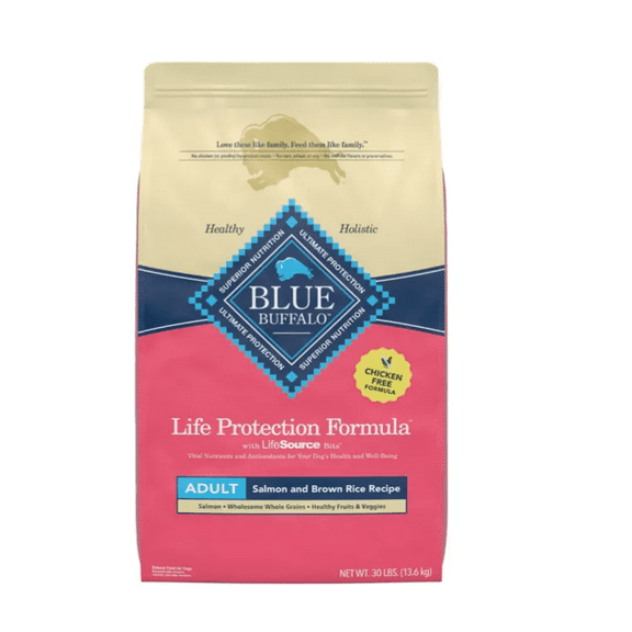 New!Blue Buffalo Life Protection Adult Salmon and Brown Rice Recipe Dry Dog Food 30 lb
