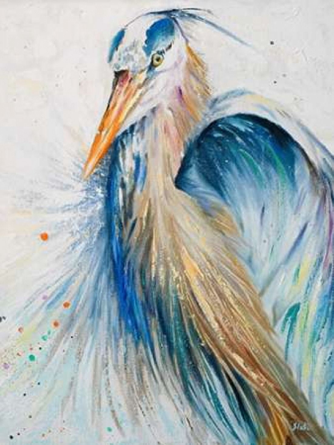 New Blue Heron II Canvas Art - Patricia Pinto (18 x 24)