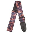 thumbnail image 1 of New Blue Paisley Retro Vintage Hippie Acoustic Electric Guitar Strap Realleather, 1 of 14
