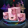 thumbnail image 1 of New Bluetooth Desktop Computer Speaker,Mini PC Speakers with Subwoofer,3Pcs Desktop Speaker Sets,for Household Computer/Laptop/Tablet（Pink）, 1 of 1