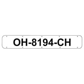 New Boat Registration Number Plates bernard Engraving Rp2400w Plastic White 24" L x 4" H