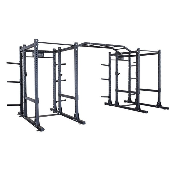 New Body Solid Pro Clubline SPR1000DBBACK Double Power Racks with Rear Extension and Monkey Bars