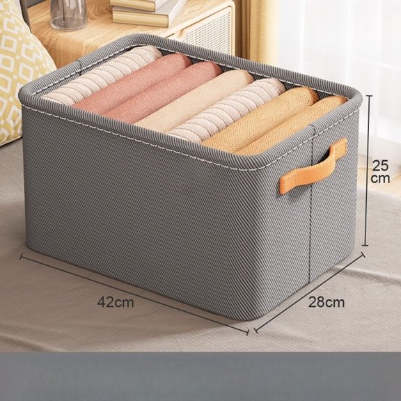 New Bold Steel Ring Storage Box, Home Fabric Foldable Bedroom Desktop Wardrobe Clothing Storage Box