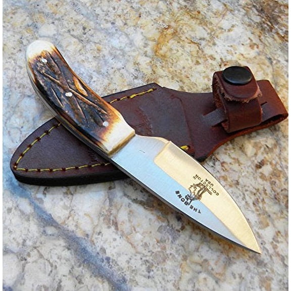 New Bone Collector Hand Made Skinning Knive Hunting Knife + Leather Sheath BC808