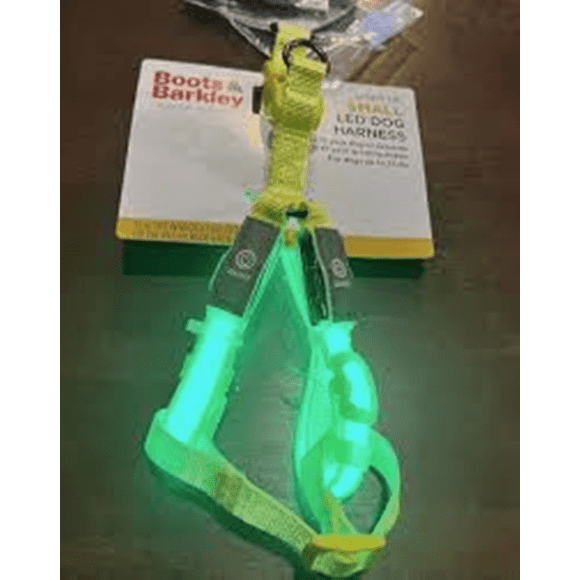 New Boots & Barkley Light up Medium LED Dog Harness Lime Green - Up to 50lbs