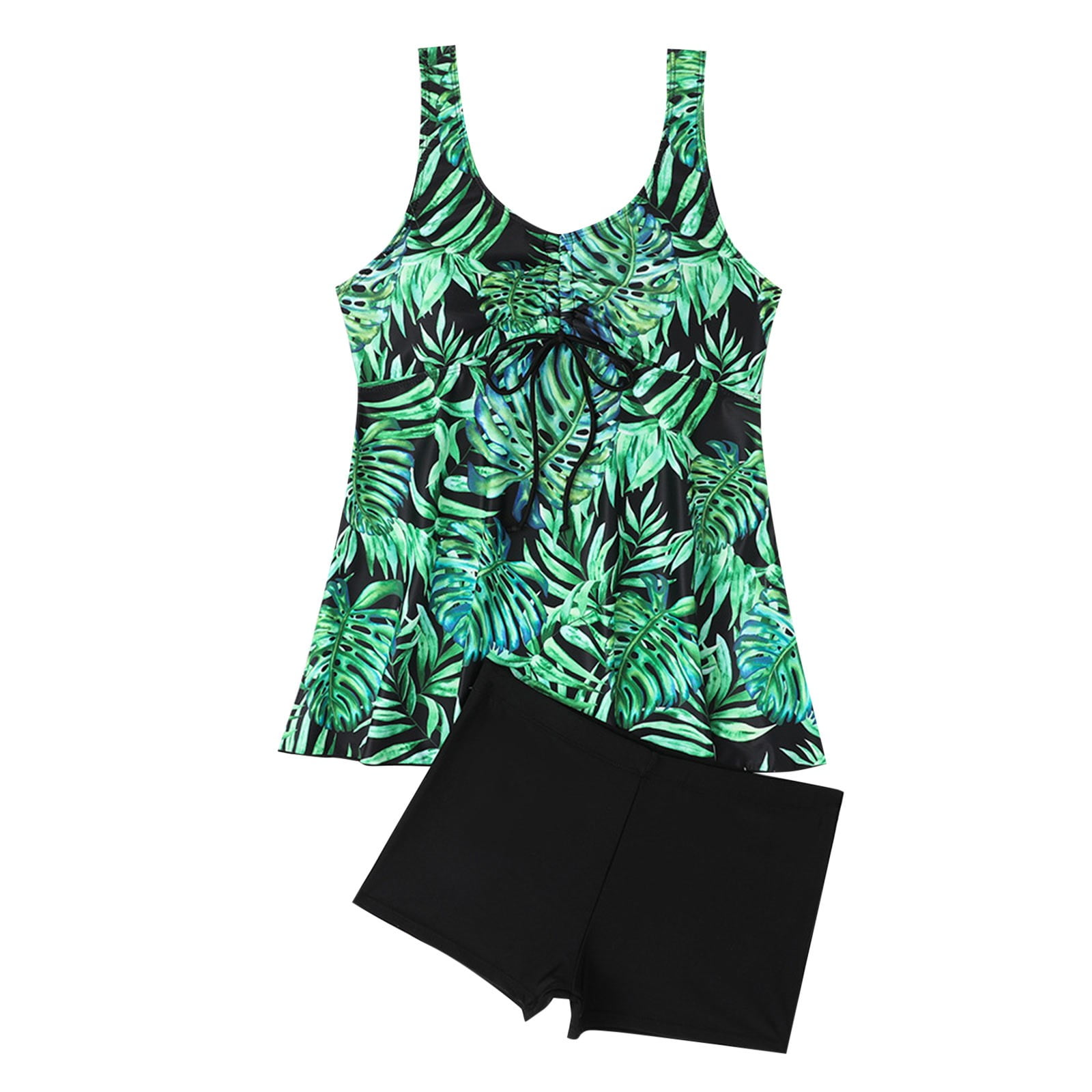 New Border Swimwear With Leaf Print Split Flat Angle Pants Skirt Style ...