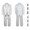thumbnail image 1 of New Born Baby Boy Teen Christening Baptism Formal White Paisley Suit Silver Gold Patch on Stole SM-20, 1 of 4