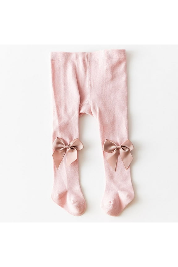 New Born Baby Girl Tights Toddler Tights with Bow Seamless Leggings Stockings Infant Cotton Pantyhose 0-24 Months