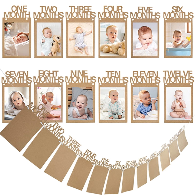 New Born Birthday 12 Months Photo Banner Baby One Year Birthday Picture ...