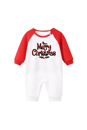 New Born Clothes Baby Boy Baby Boy Christmas Outfit Girls Romper Long Sleeve Bodysuit Jumpsuit Shirt Bodysuit Toddler Clothes 24 Month Short Sleeve Preemie Same Day 5 Months Red 0-3 Months