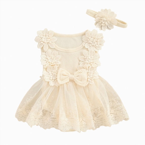 New Born Clothes Baby Girl Baby Girl Dress Heart Puff Sleeve Tulle Romper Dresses Newborn Outfit