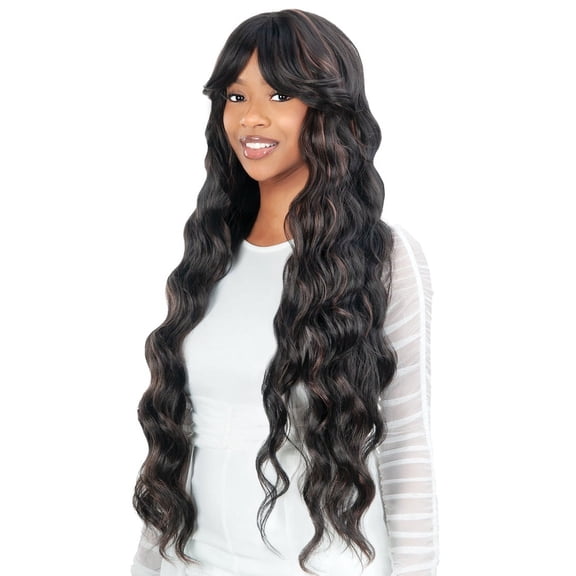 New Born Free Synthetic Cutie Curtain Bang Extra Long Ocean Wave Wig - CT195 (2)