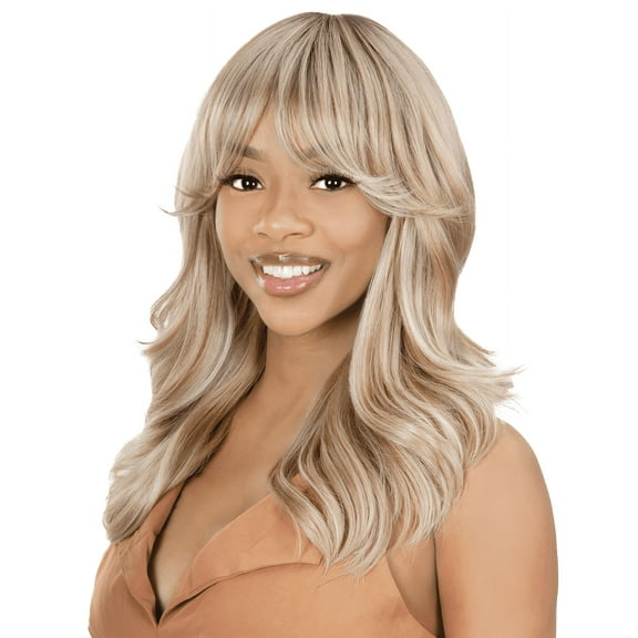 New Born Free Synthetic Cutie Curtain Bang Layered Cut Long Length Wig - CT197 (P/SUGARBLOND)
