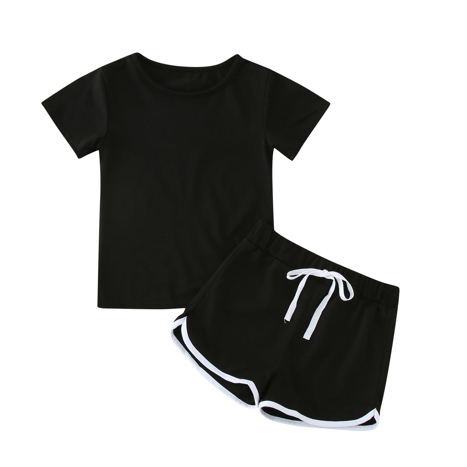 OFIMAN Kids Girls Short Sleeve T-shirt Crop Tops and Shorts Set Summer  Tracksuit Sport Clothing Sets(Black, 5-6Years) : : Clothing, Shoes  & Accessories