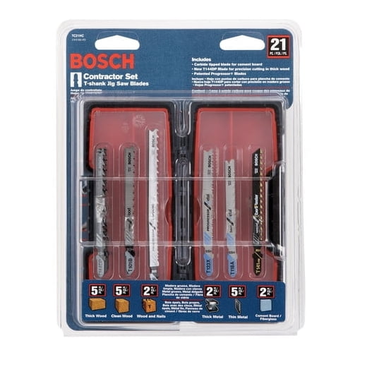 New Bosch TC21HC 21-Piece T-Shank Contractor Jig Saw Blade Set w/Carrying Case