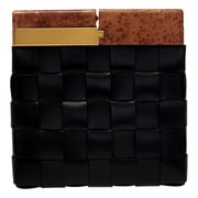 New Bottega Veneta BV SNAP Mogano Black Clutch