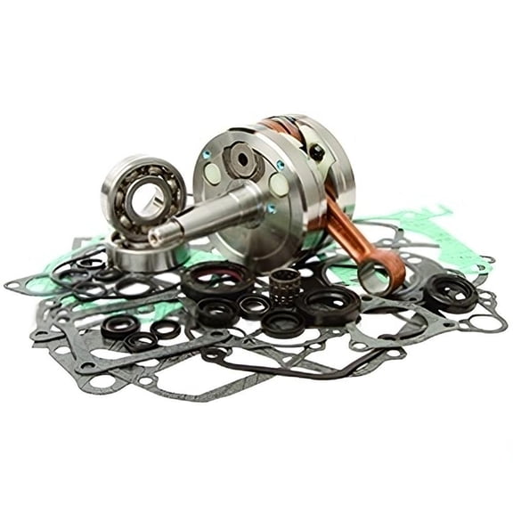 Complete Bottom End Engine Rebuild Kit Compatible with 2001-2002 Honda CR125R CR 125R 124cc 2-Stroke Crankshaft Assembly Bearing Seal Gasket Kit 13300KZ4B00