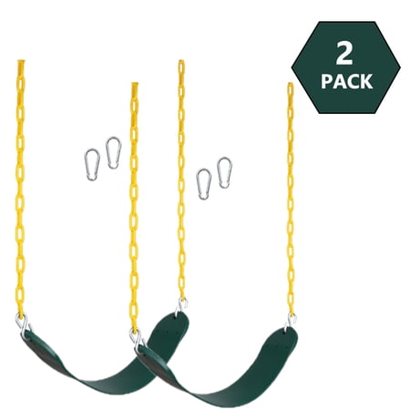 New Bounce Belt Swing Seat – Tree Swing with Heavy Duty Rust-Proof Chain Coated in Plastic, Swing Set Accessories for Outdoor Swings