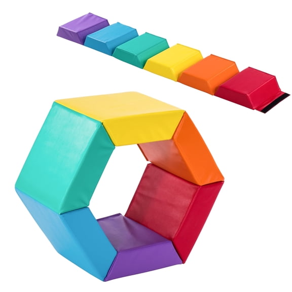 New Bounce Hexagon Tumbling Mat for Kids  Foldable Exercise Mat & Fitness Mat for Home Play, Training & Gymnastics