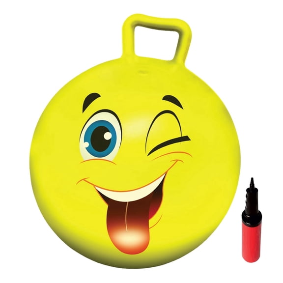 New-Bounce 20" Inflatable Ball with Handle and Pump, Yellow