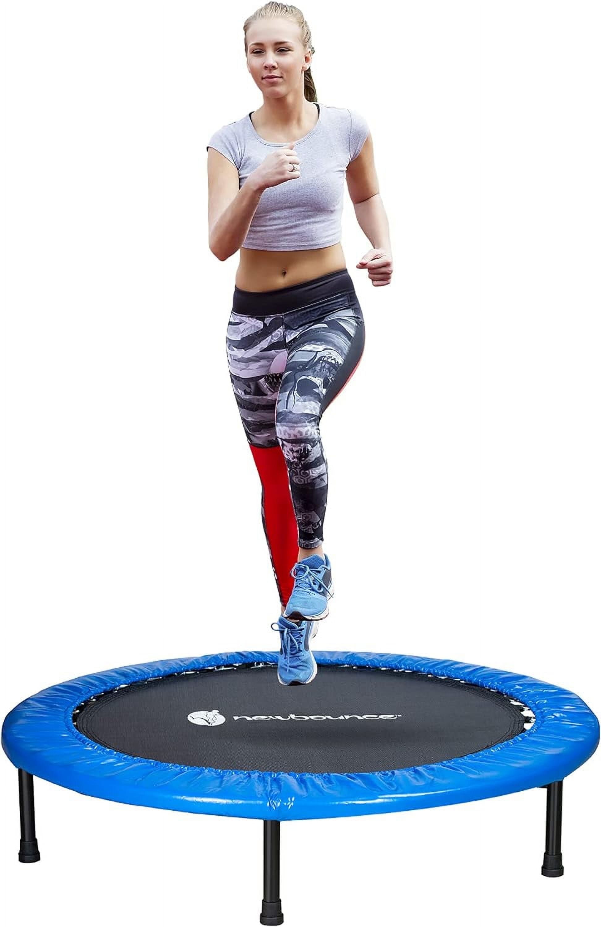 New Bounce Mini Trampoline for Kids and Adults, Foldable Indoor Trampoline Fitness Rebounder, Sturdy Trampoline Holds 150–220 lbs
