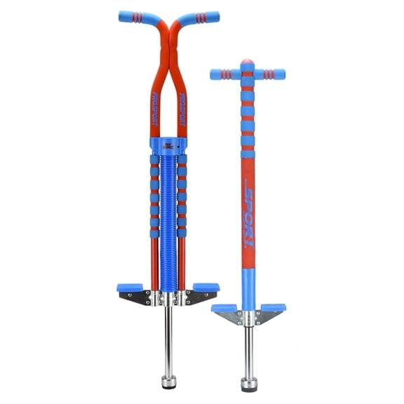 New Bounce Pogo Stick 2-Pack Combo – Kids Sport & Pro Pogo Sticks with Foam Grips – Beginner & Intermediate Models, Outdoor Active Toy for Boys & Girls